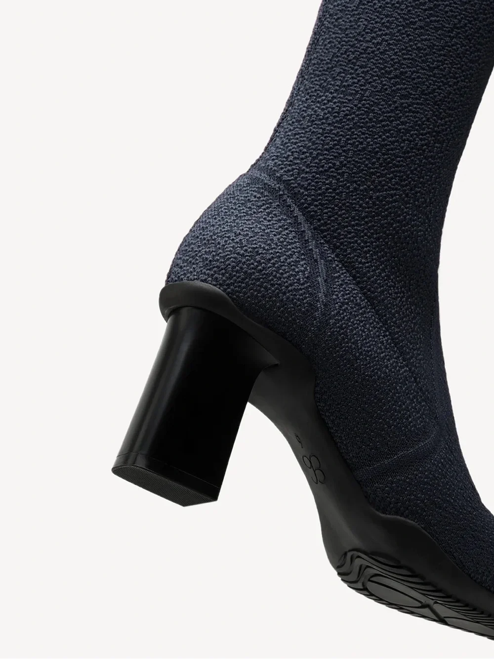 Cozy Island Textured Knee high Knit Boots in Navy